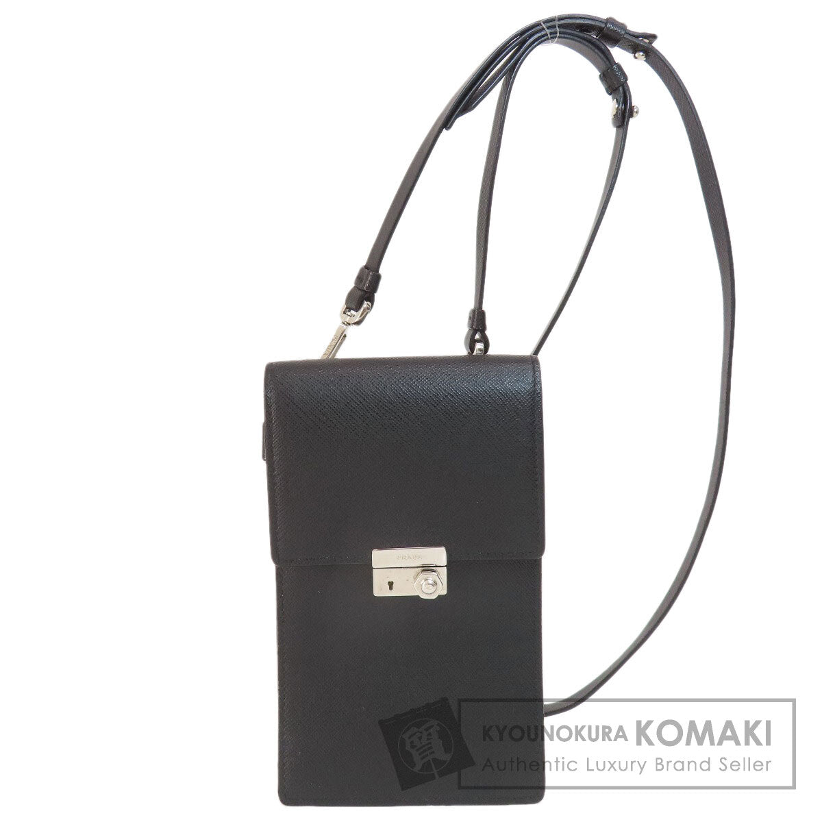 PRADA Logo Safiano Shoulder Bag Leather Ladies [Used]