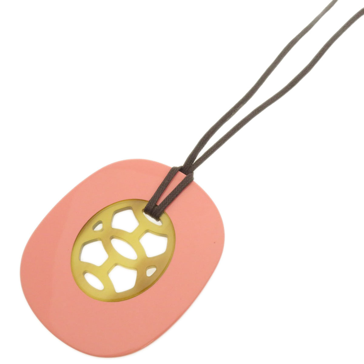 HERMES Lift GM Necklace Buffalo horn Ladies [Used]