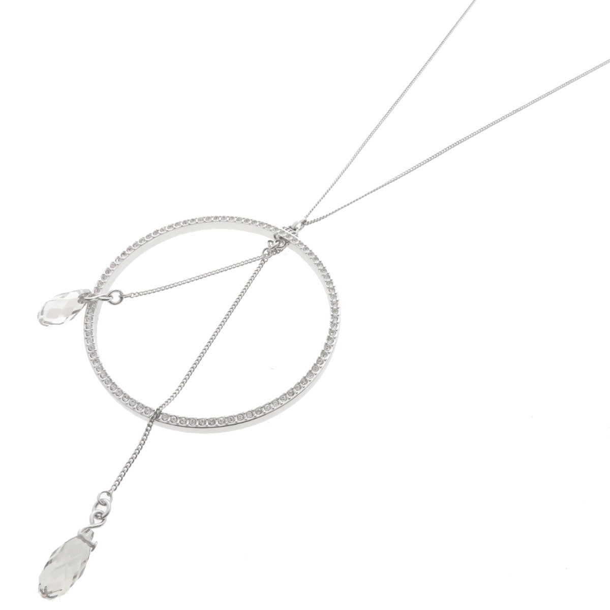 SWAROVSKI Circle motif Necklace Metal Ladies [Used]