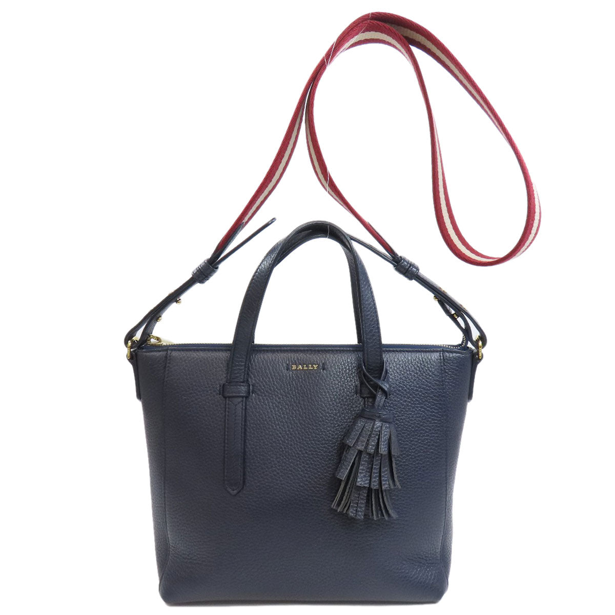 BALLY Barry Stripe 2WAY Tote Bag Leather Ladies [Used]