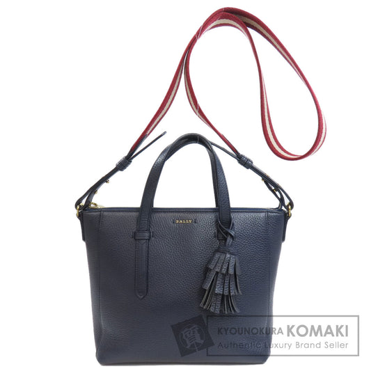 BALLY Barry Stripe 2WAY Tote Bag Leather Ladies [Used]