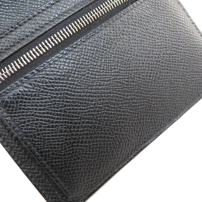 HERMES Bearn Compact Black SilverHardware Bifold Wallet with Coin Pocket Epsom Ladies [Used]