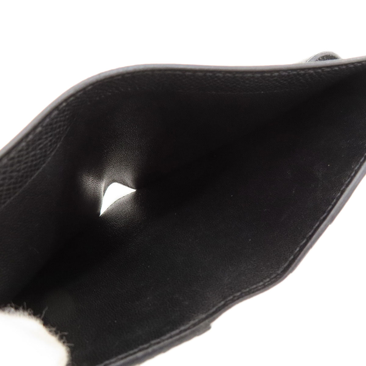 HERMES Bearn Compact Black SilverHardware Bifold Wallet with Coin Pocket Epsom Ladies [Used]