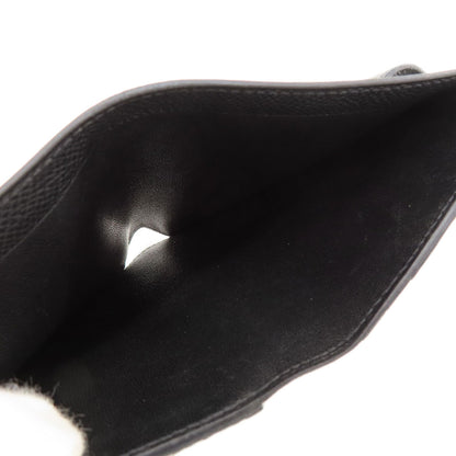 HERMES Bearn Compact Black SilverHardware Bifold Wallet with Coin Pocket Epsom Ladies [Used]