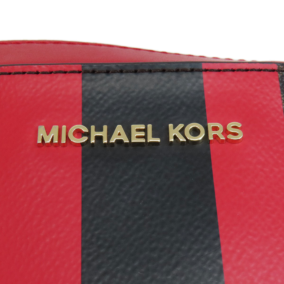 Michael Kors Stripe MK Signature Shoulder Bag PVC Ladies [Used]