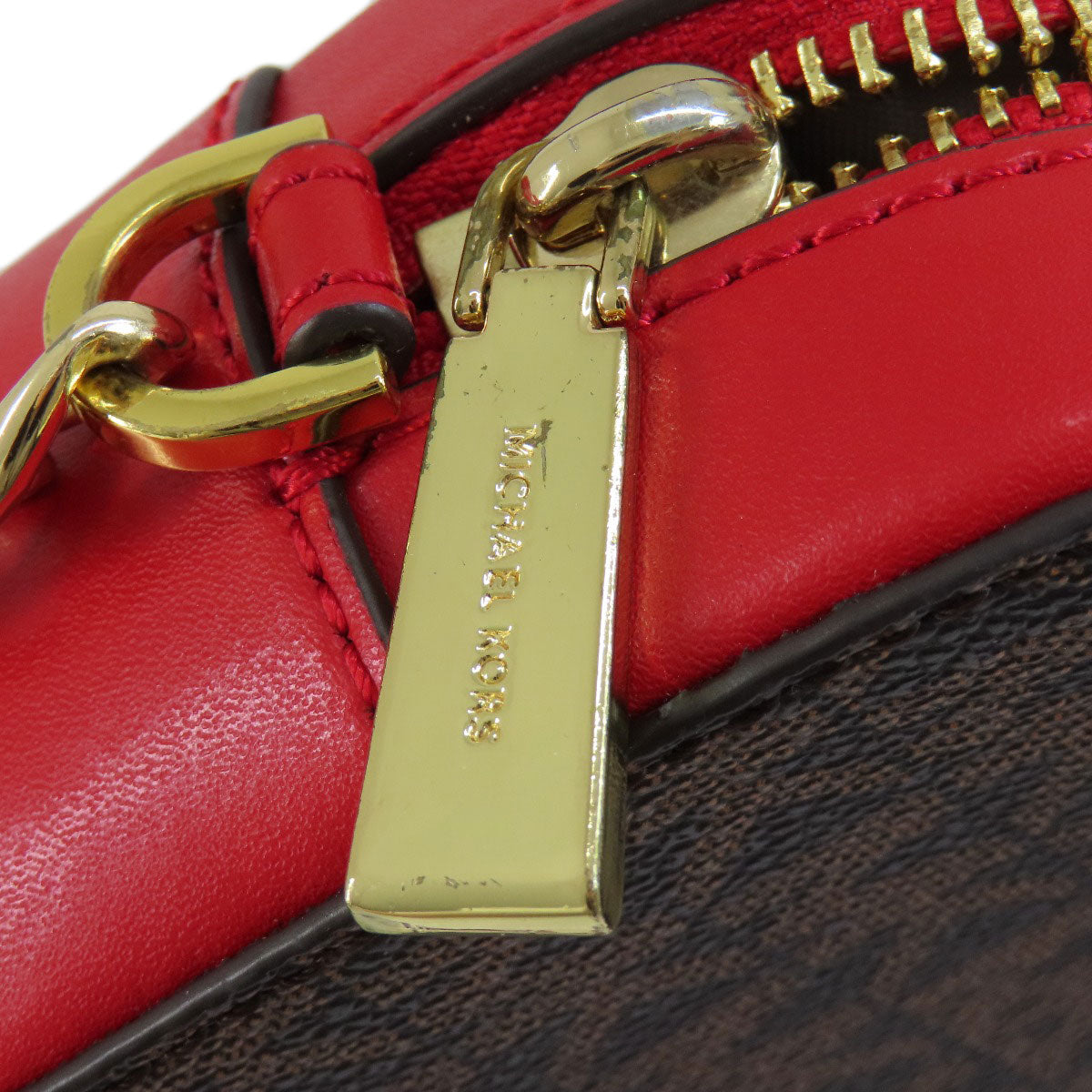 Michael Kors Stripe MK Signature Shoulder Bag PVC Ladies [Used]