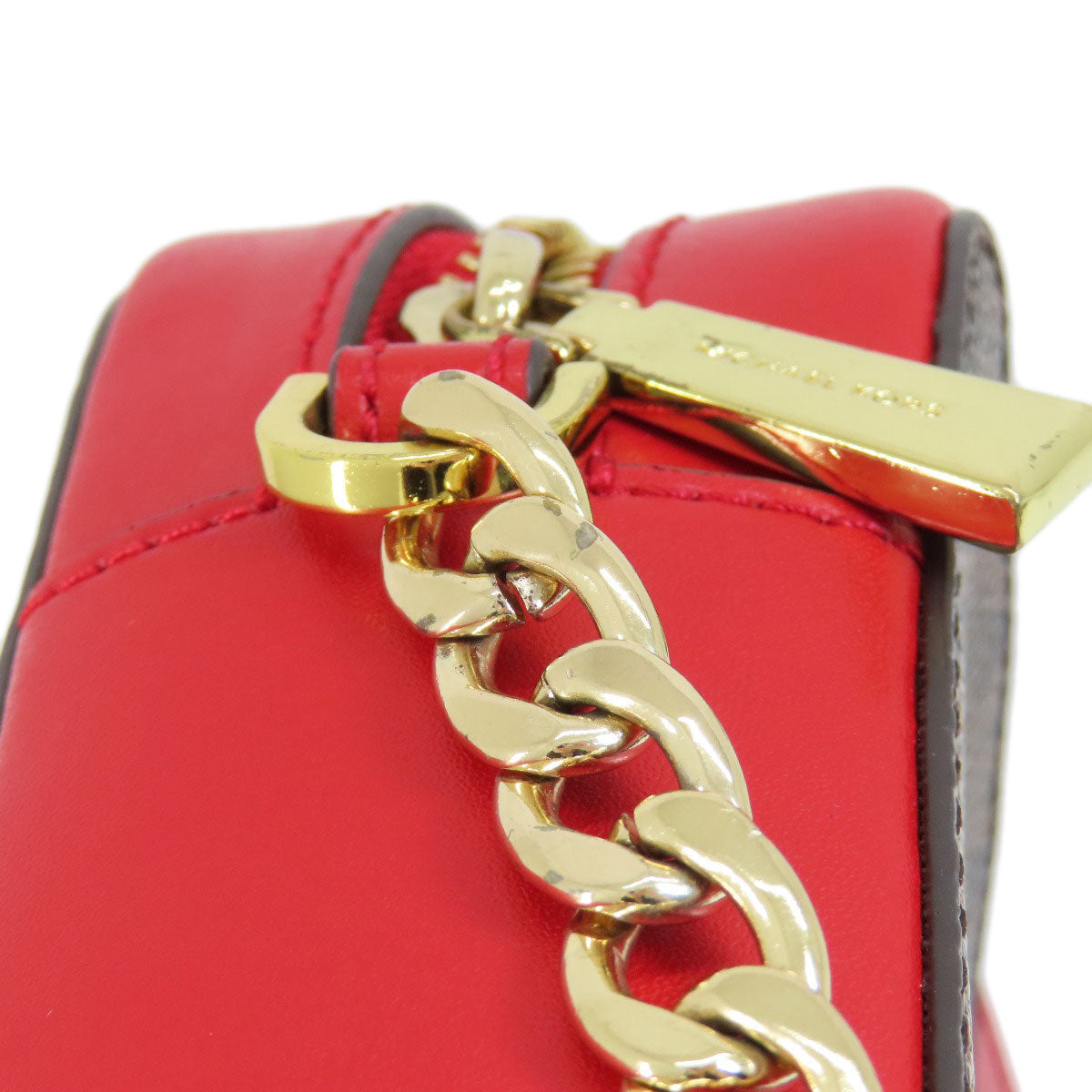 Michael Kors Stripe MK Signature Shoulder Bag PVC Ladies [Used]