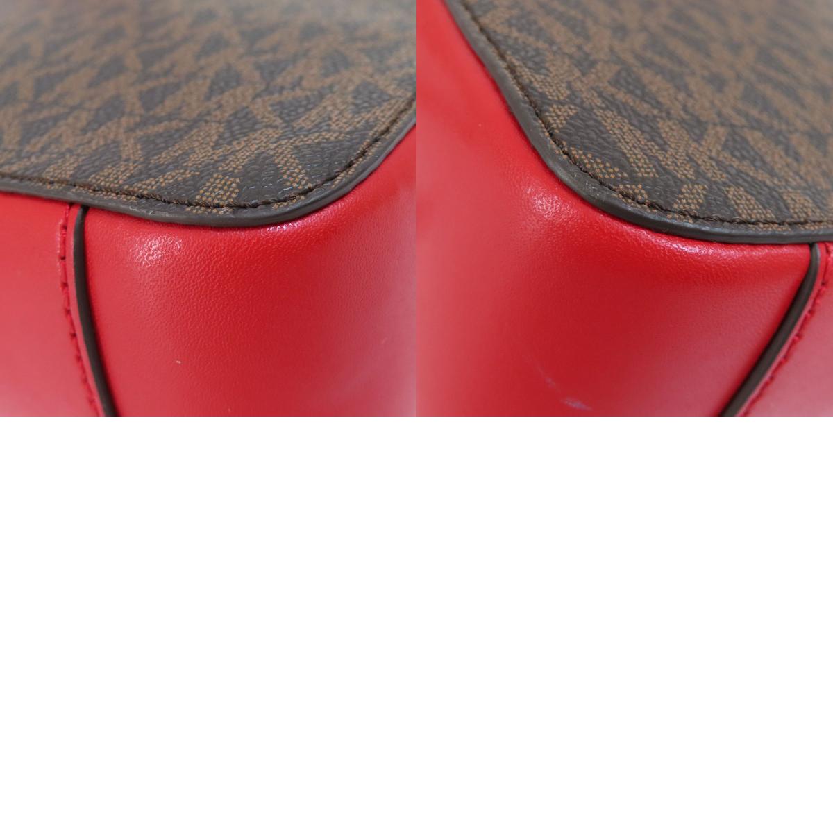 Michael Kors Stripe MK Signature Shoulder Bag PVC Ladies [Used]