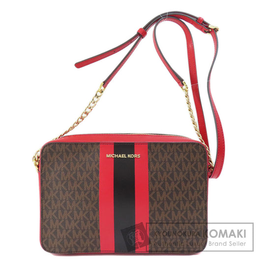 Michael Kors Stripe MK Signature Shoulder Bag PVC Ladies [Used]