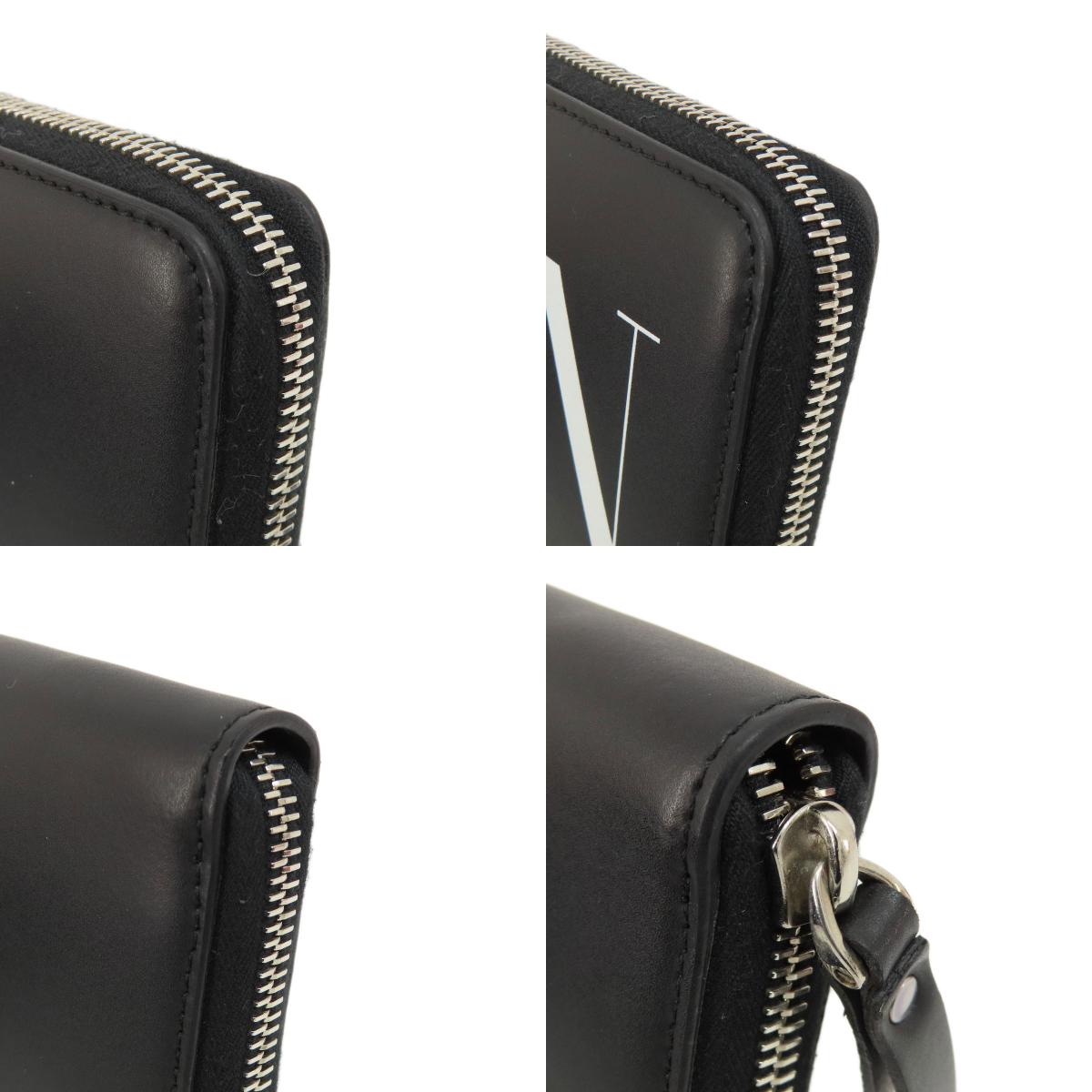 VALENTINO GARAVANI logo Long wallet (with coin pocket) Leather Ladies [Used]