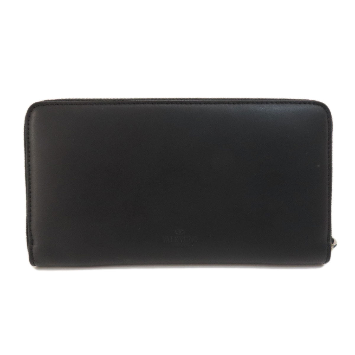 VALENTINO GARAVANI logo Long wallet (with coin pocket) Leather Ladies [Used]