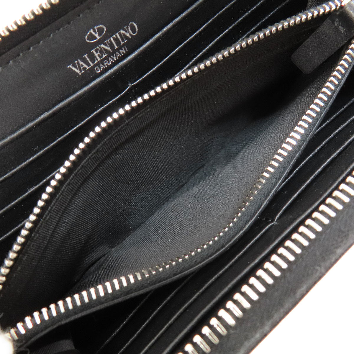 VALENTINO GARAVANI logo Long wallet (with coin pocket) Leather Ladies [Used]