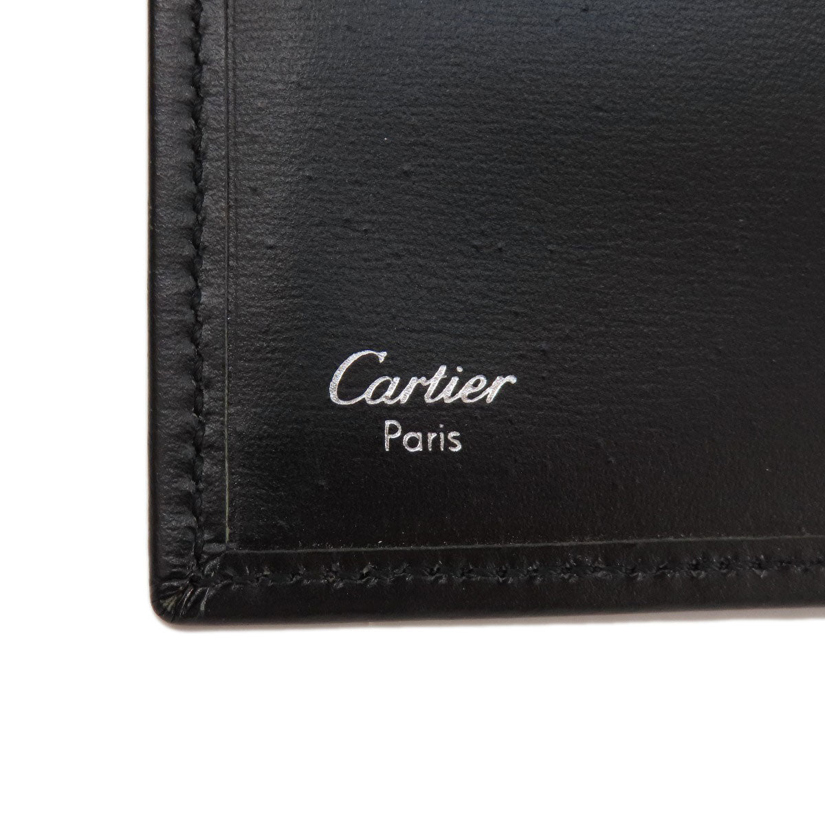 CARTIER Three-fold wallet Bifold Wallet No Coin Pocket Leather Ladies [Used]