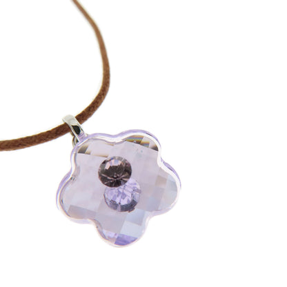 SWAROVSKI flour Necklace Crystal Ladies [Used]