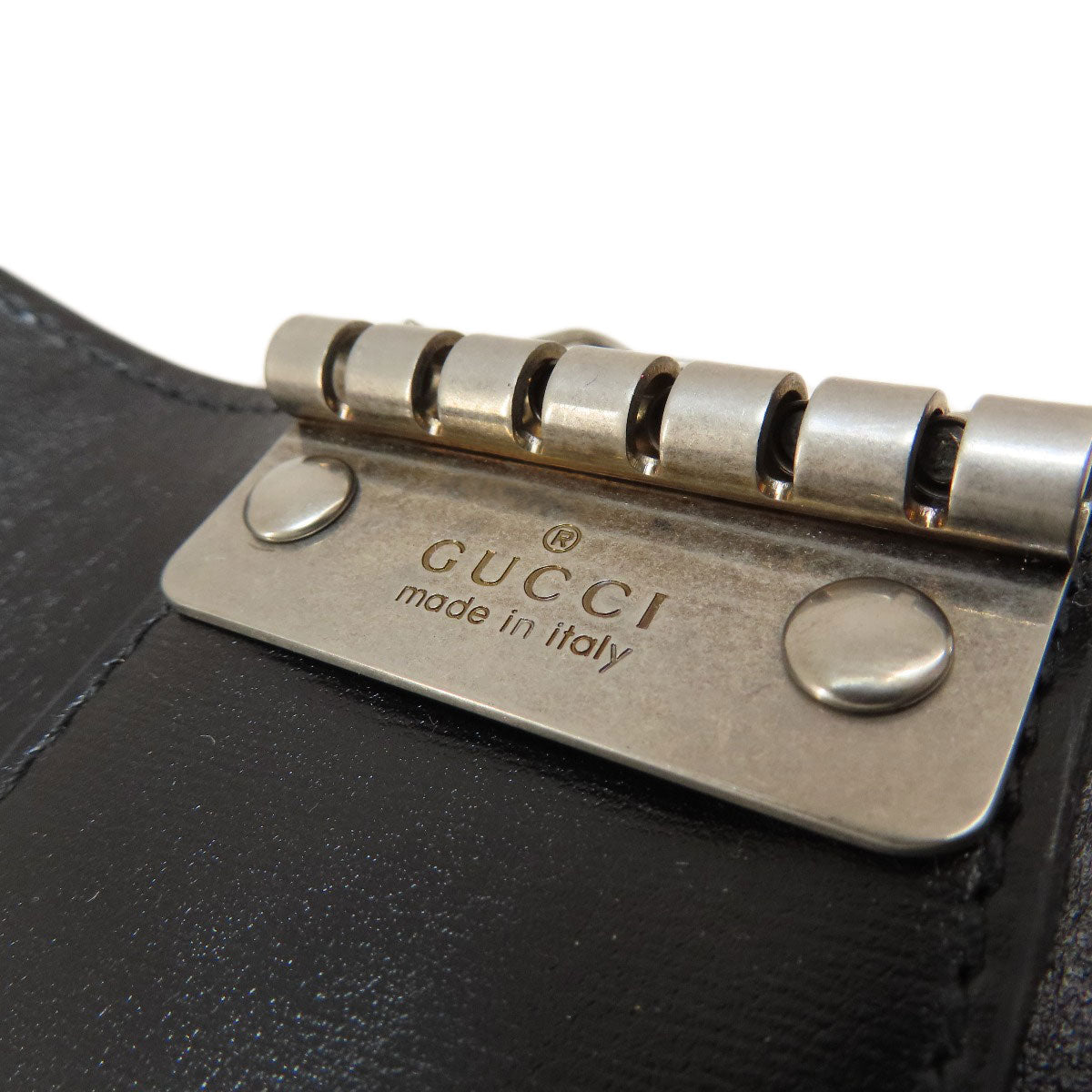 GUCCI  435305 key holder  logo Leather Ladies