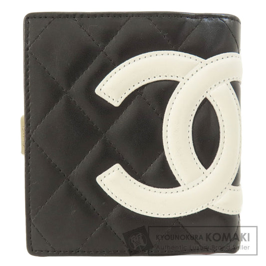 CHANEL   Bifold Wallet with Coin Pocket CAMBON LINE SilverHardware Calf Ladies