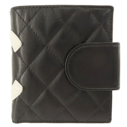 CHANEL   Bifold Wallet with Coin Pocket CAMBON LINE SilverHardware Calf Ladies