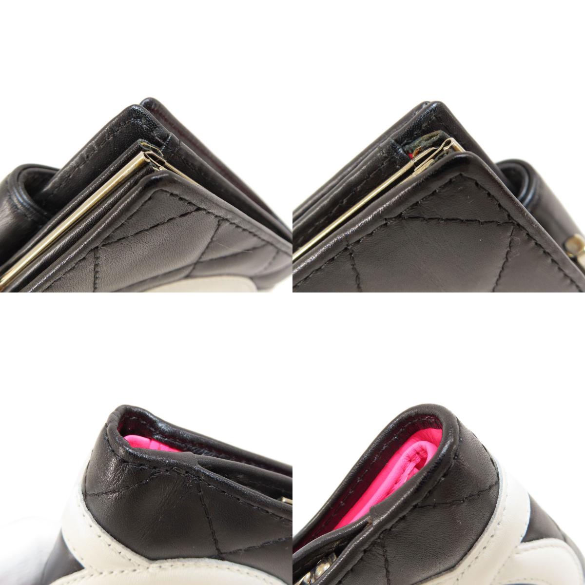 CHANEL CAMBON LINE SilverHardware Bifold Wallet with Coin Pocket Calf Ladies [Used]