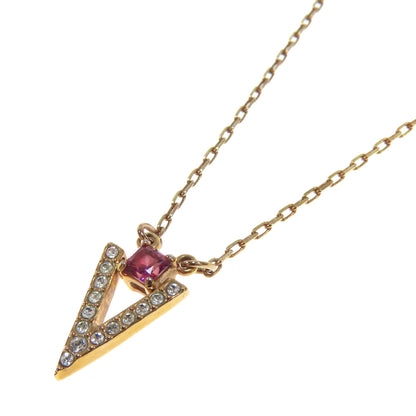 SWAROVSKI V motif rhinestone Necklace Metal Ladies [Used]