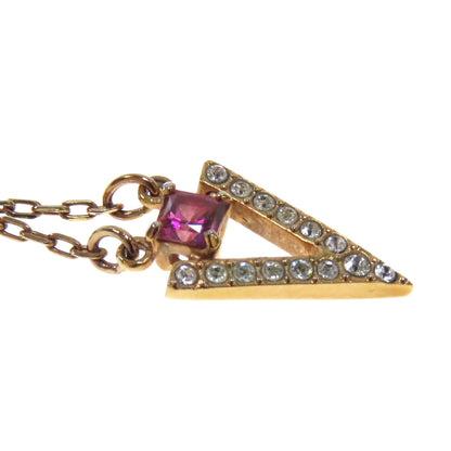 SWAROVSKI V motif rhinestone Necklace Metal Ladies [Used]