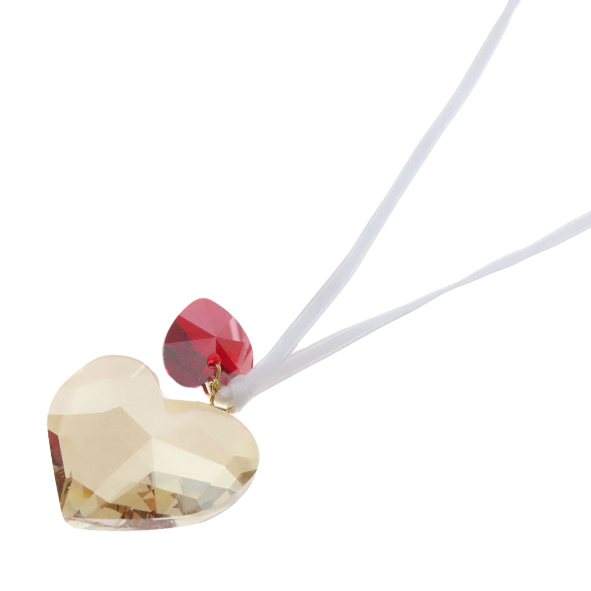 SWAROVSKI heart Necklace Crystal StringLadies [Used]