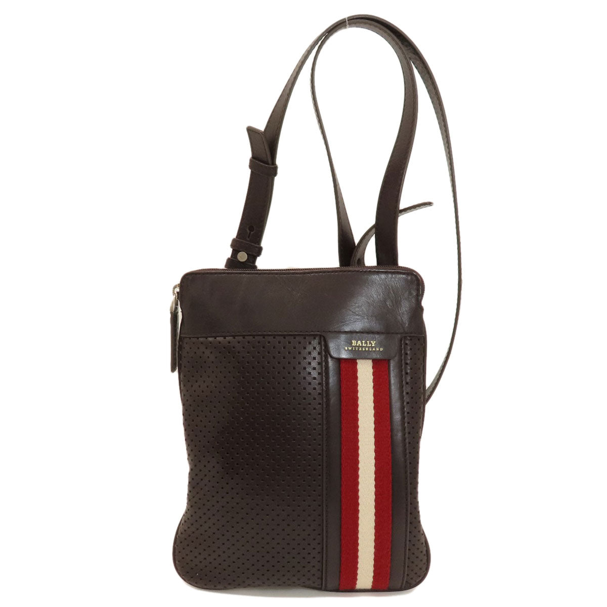 BALLY Barry Stripe Shoulder Bag Leather Ladies [Used]