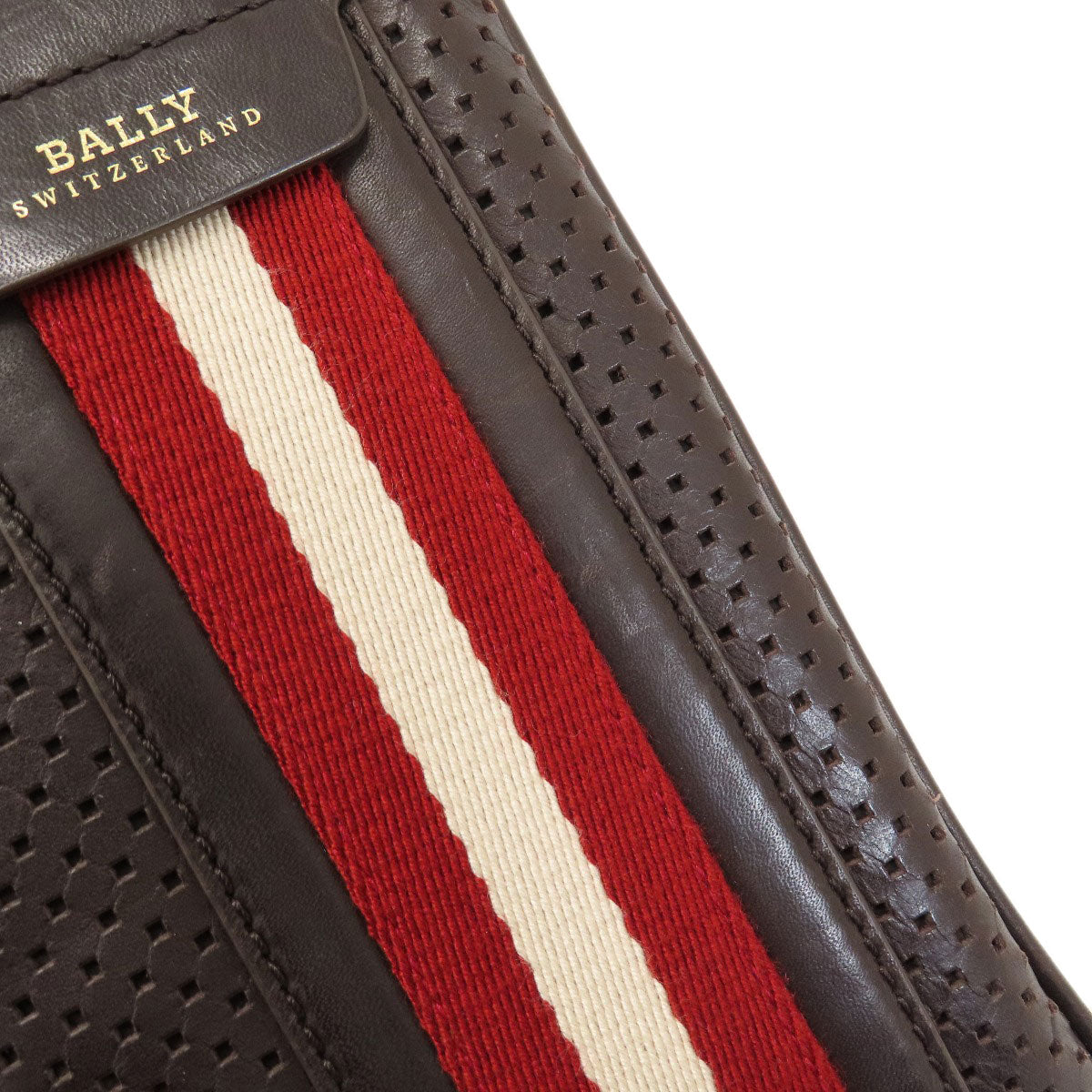 BALLY Barry Stripe Shoulder Bag Leather Ladies [Used]