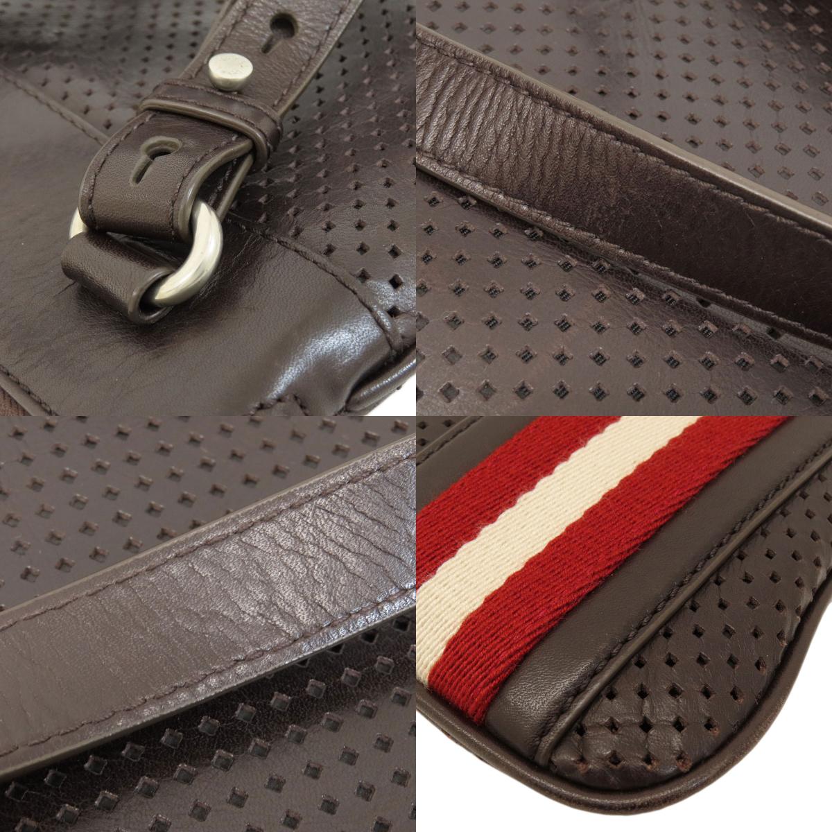 BALLY Barry Stripe Shoulder Bag Leather Ladies [Used]