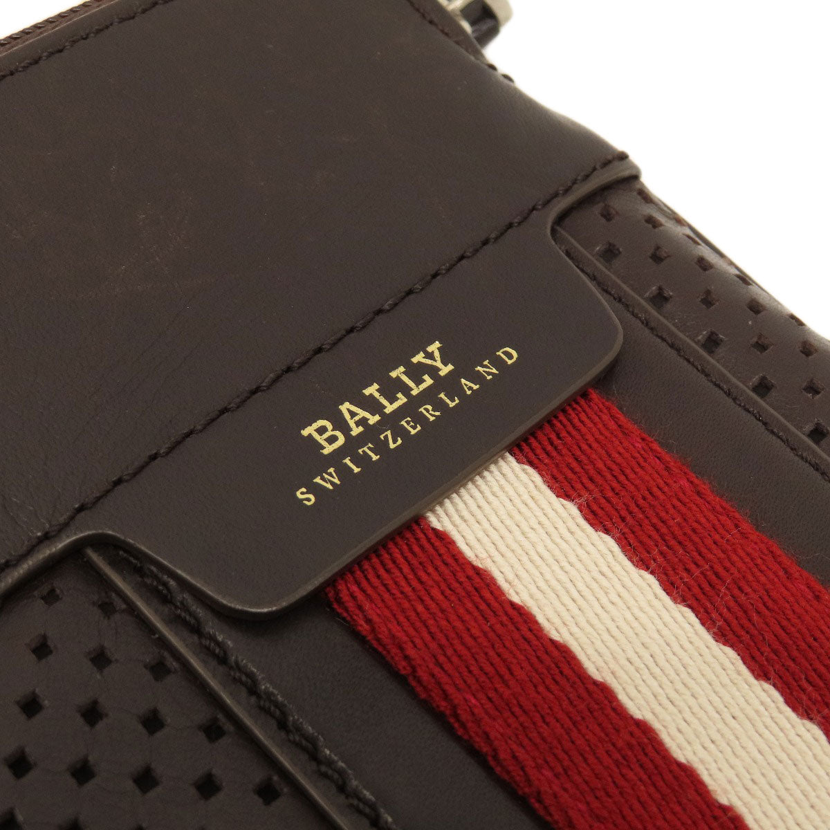 BALLY Barry Stripe Shoulder Bag Leather Ladies [Used]