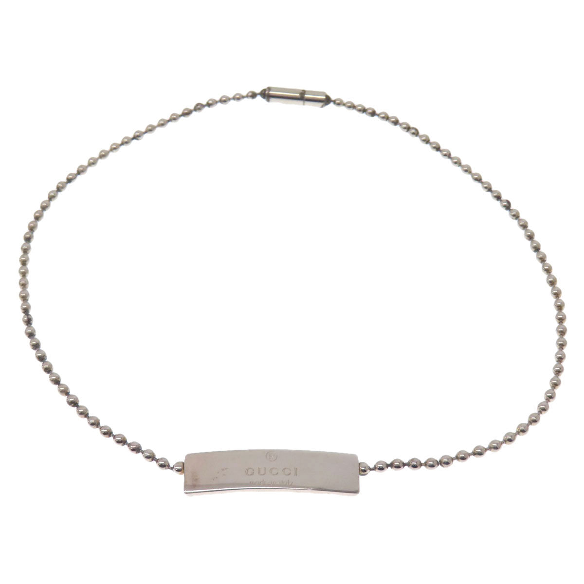 GUCCI Ball Chain Logo Bracelet Silver Ladies [Used]