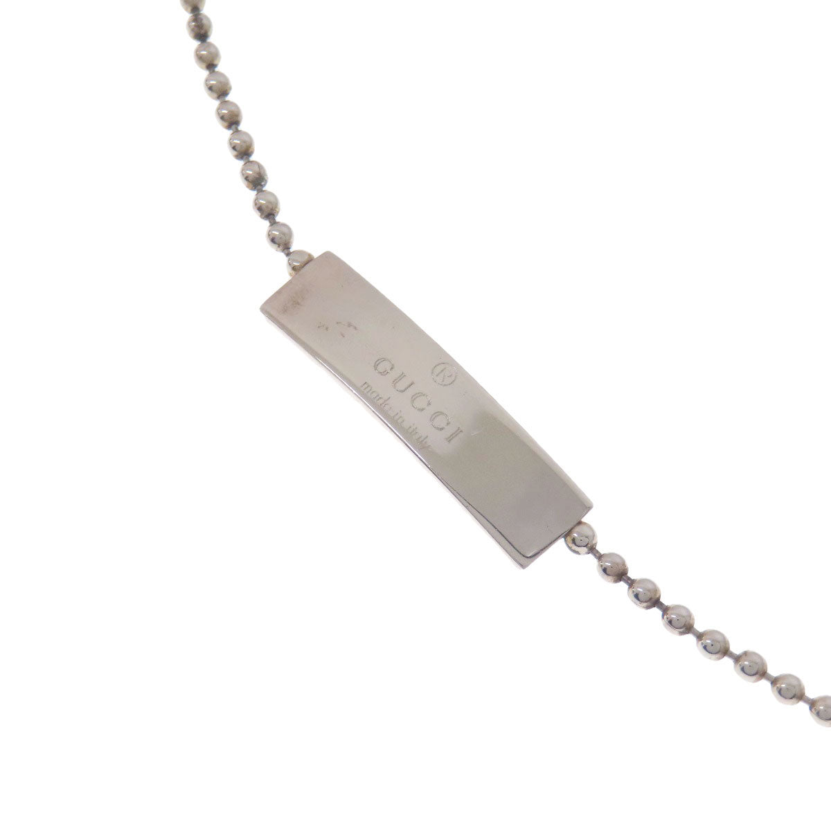 GUCCI Ball Chain Logo Bracelet Silver Ladies [Used]