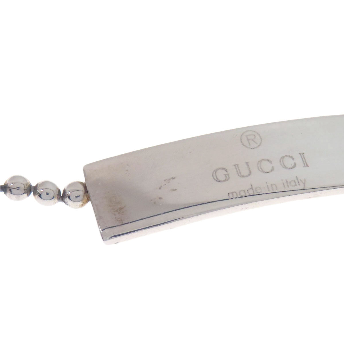 GUCCI Ball Chain Logo Bracelet Silver Ladies [Used]