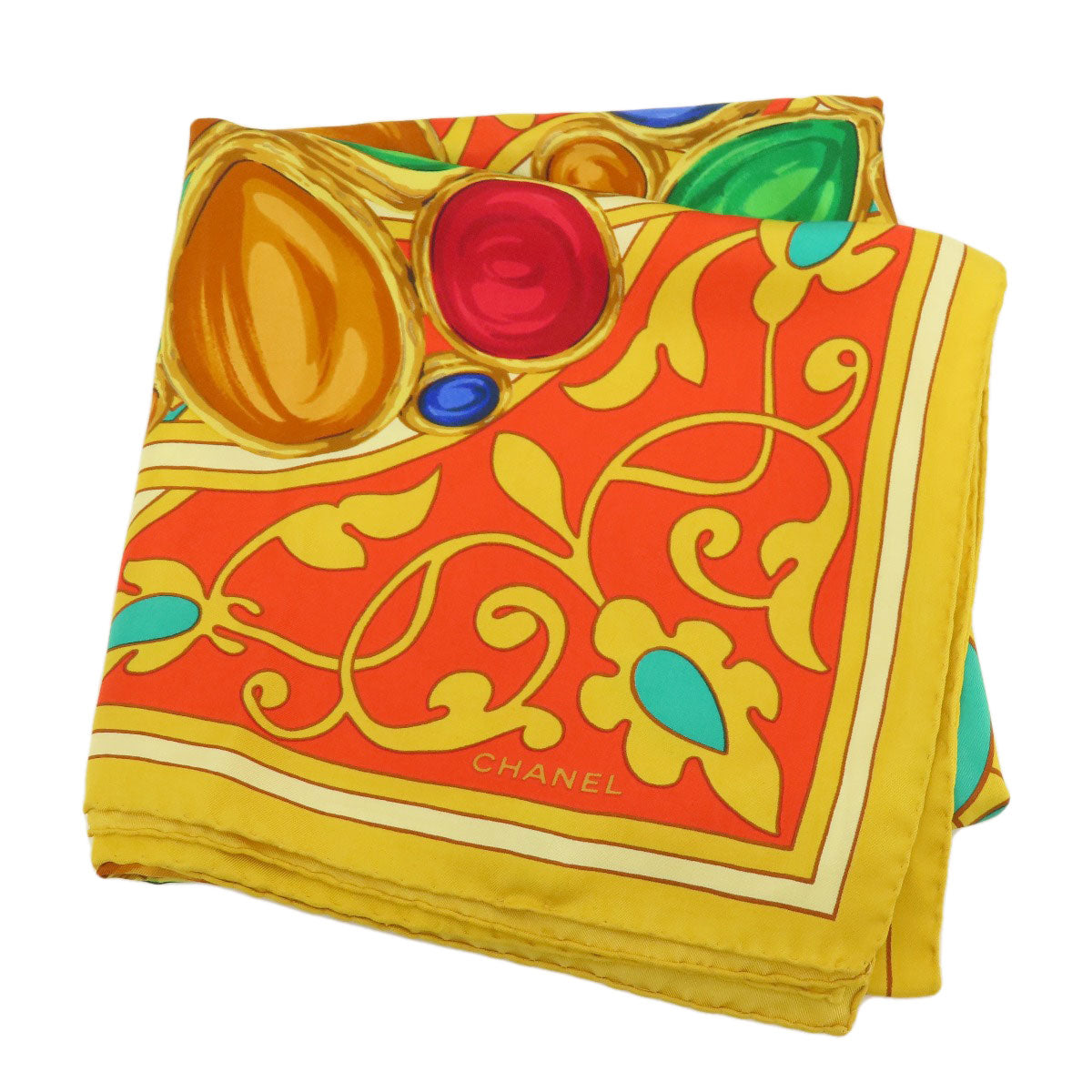 CHANEL Jewelry motif Scarf Silk Ladies [Used]