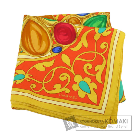 CHANEL Jewelry motif Scarf Silk Ladies [Used]