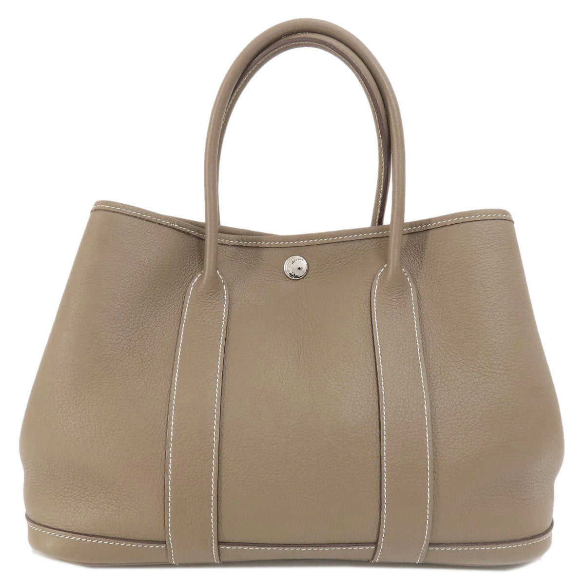 HERMES Garden Party TPM Etoupe Etoupe SilverHardware Handbag Country Ladies [Used]