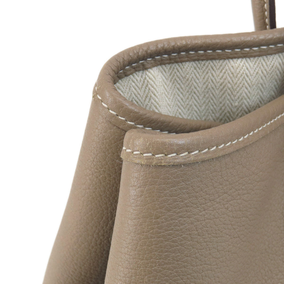 HERMES Garden Party TPM Etoupe Etoupe SilverHardware Handbag Country Ladies [Used]