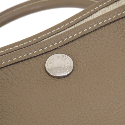 HERMES Garden Party TPM Etoupe Etoupe SilverHardware Handbag Country Ladies [Used]