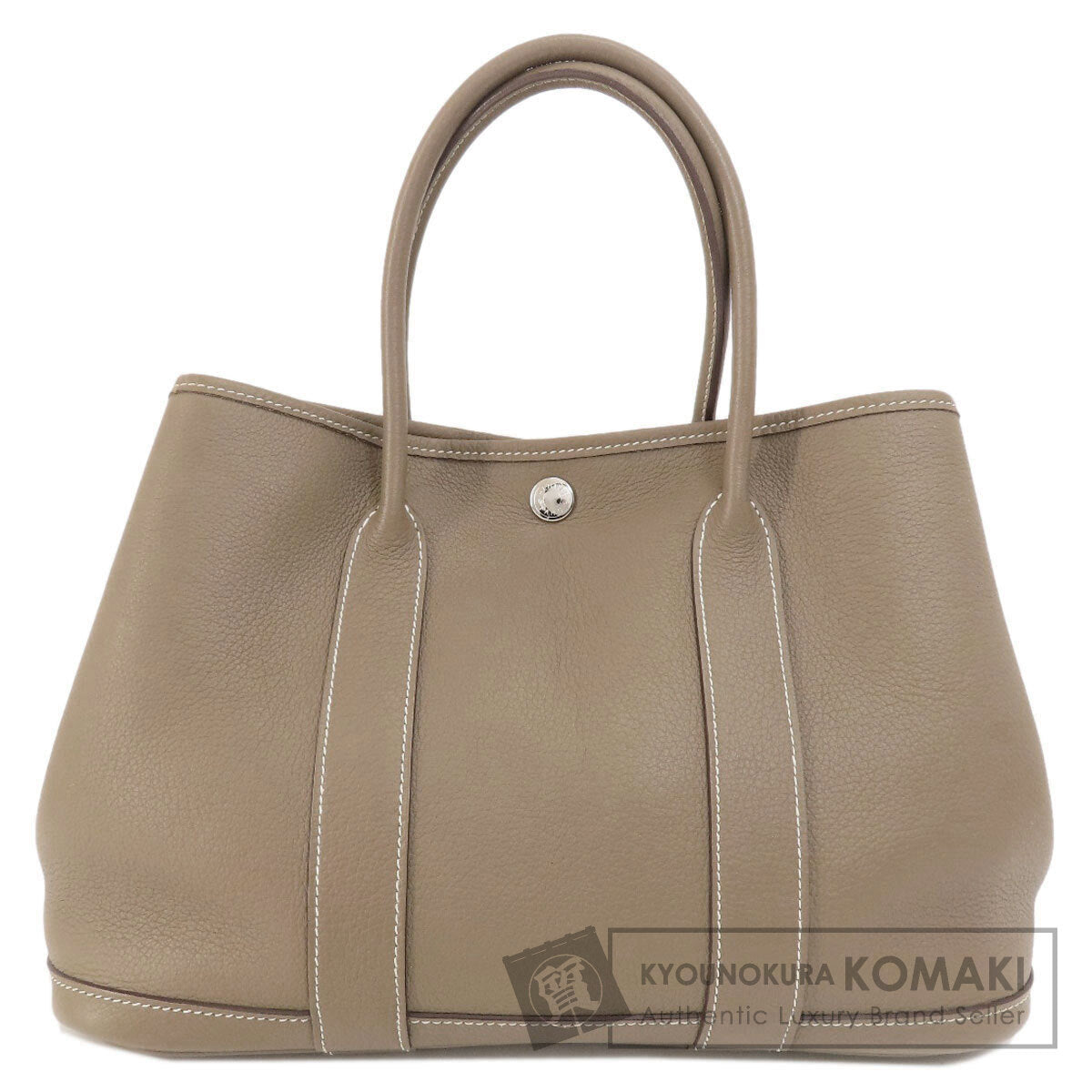 HERMES Garden Party TPM Etoupe Etoupe SilverHardware Handbag Country Ladies [Used]