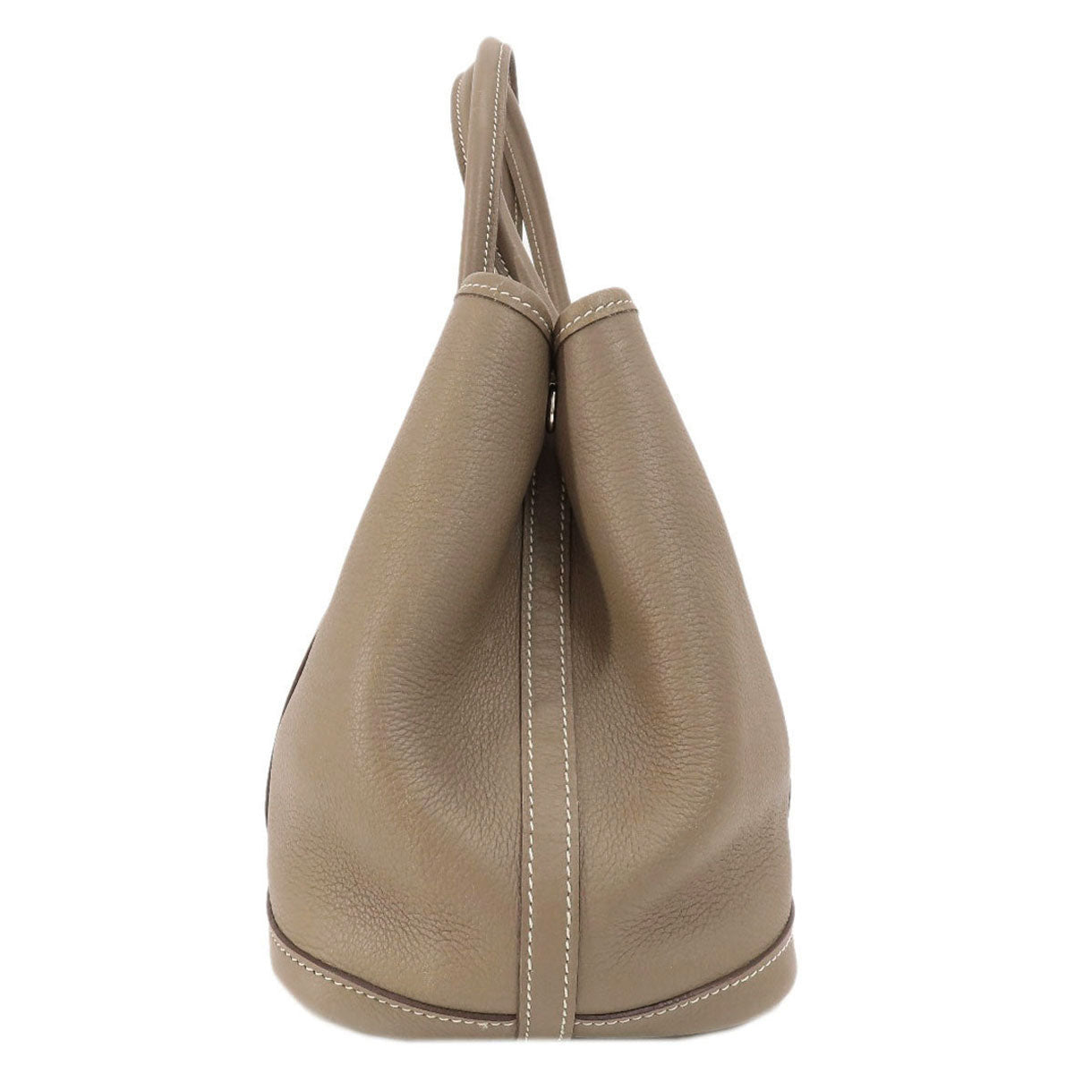 HERMES Garden Party TPM Etoupe Etoupe SilverHardware Handbag Country Ladies [Used]