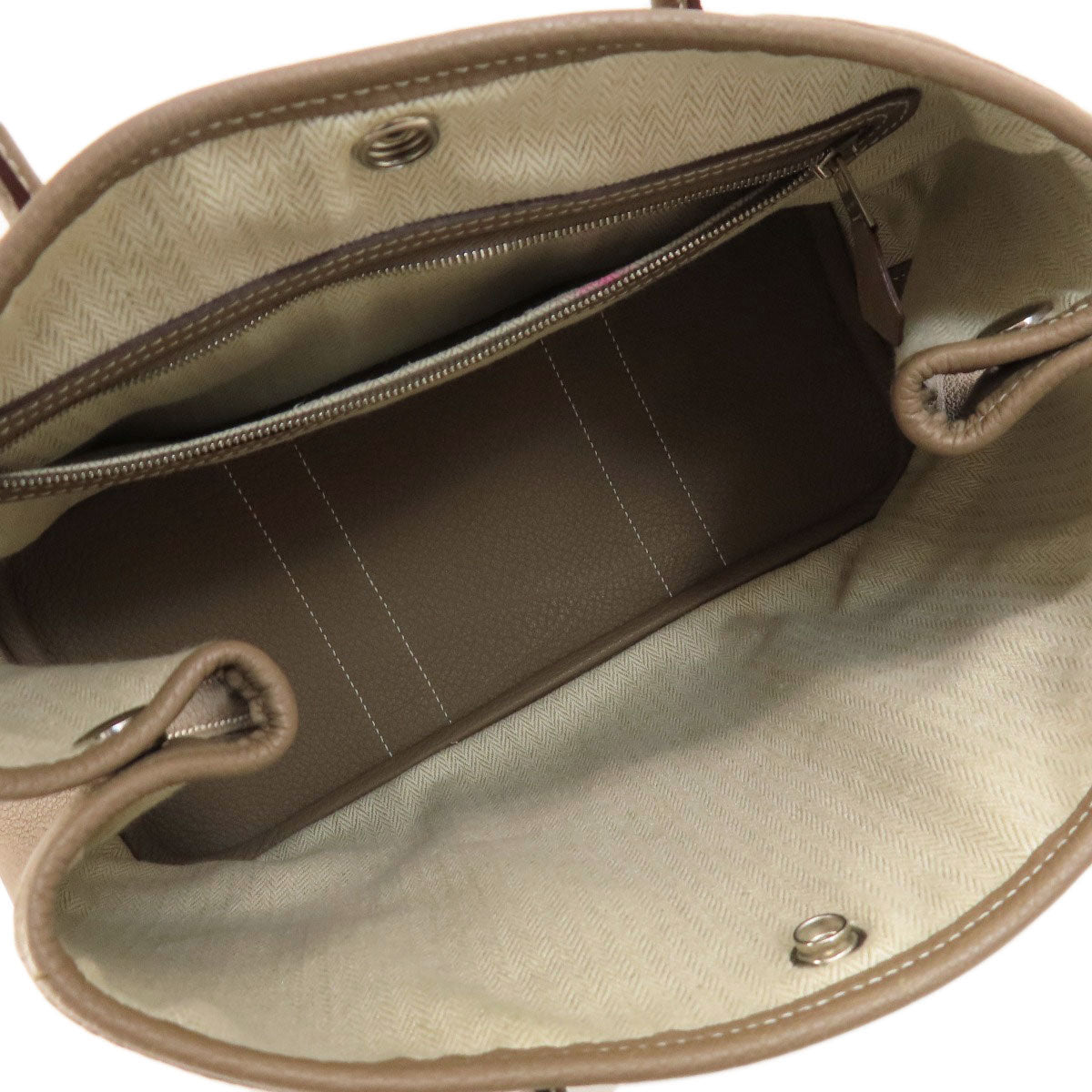 HERMES Garden Party TPM Etoupe Etoupe SilverHardware Handbag Country Ladies [Used]