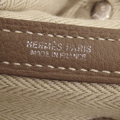 HERMES Garden Party TPM Etoupe Etoupe SilverHardware Handbag Country Ladies [Used]