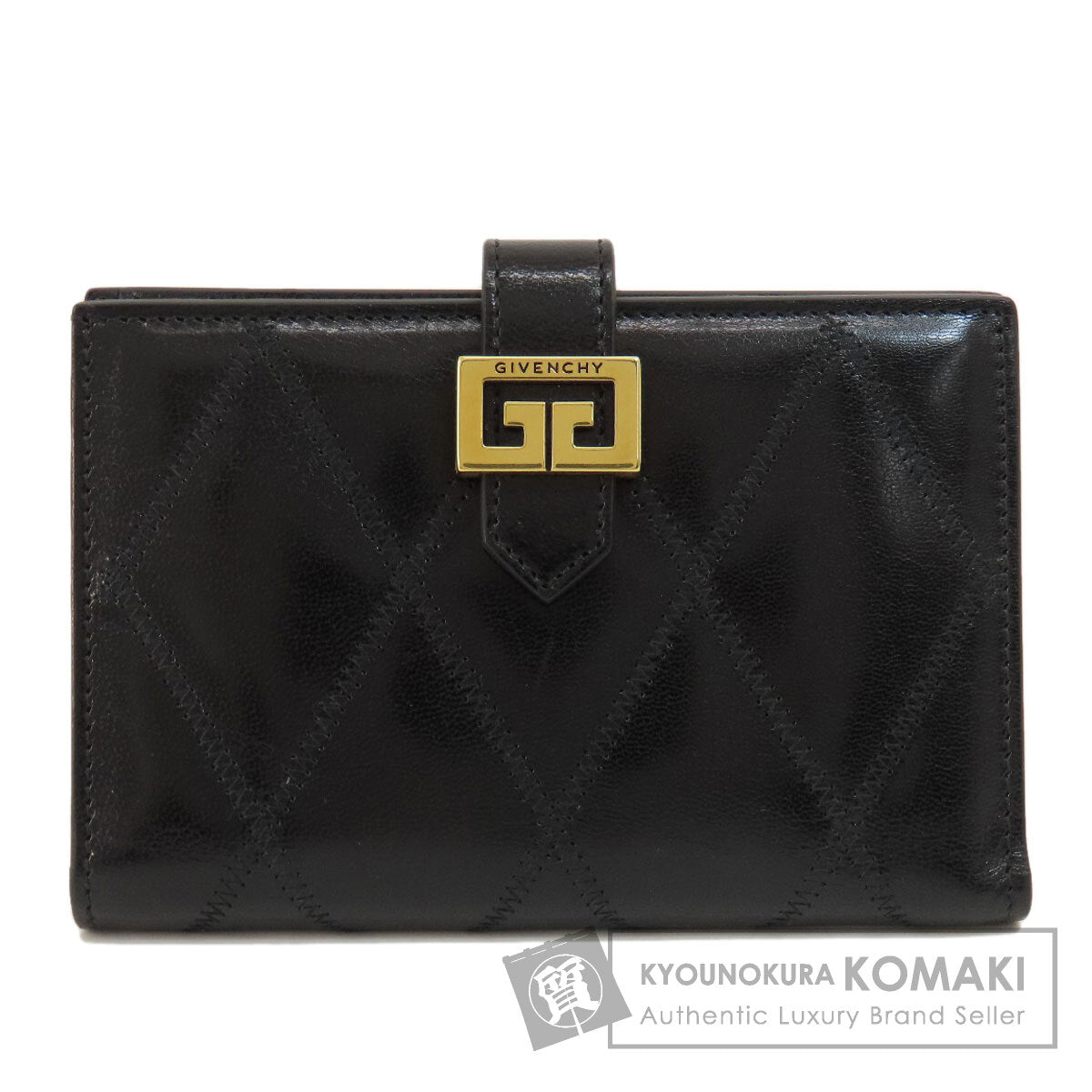 GIVENCHY logo Bifold Wallet with Coin Pocket Leather Ladies [Used]