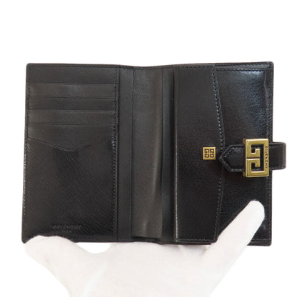 GIVENCHY logo Bifold Wallet with Coin Pocket Leather Ladies [Used]