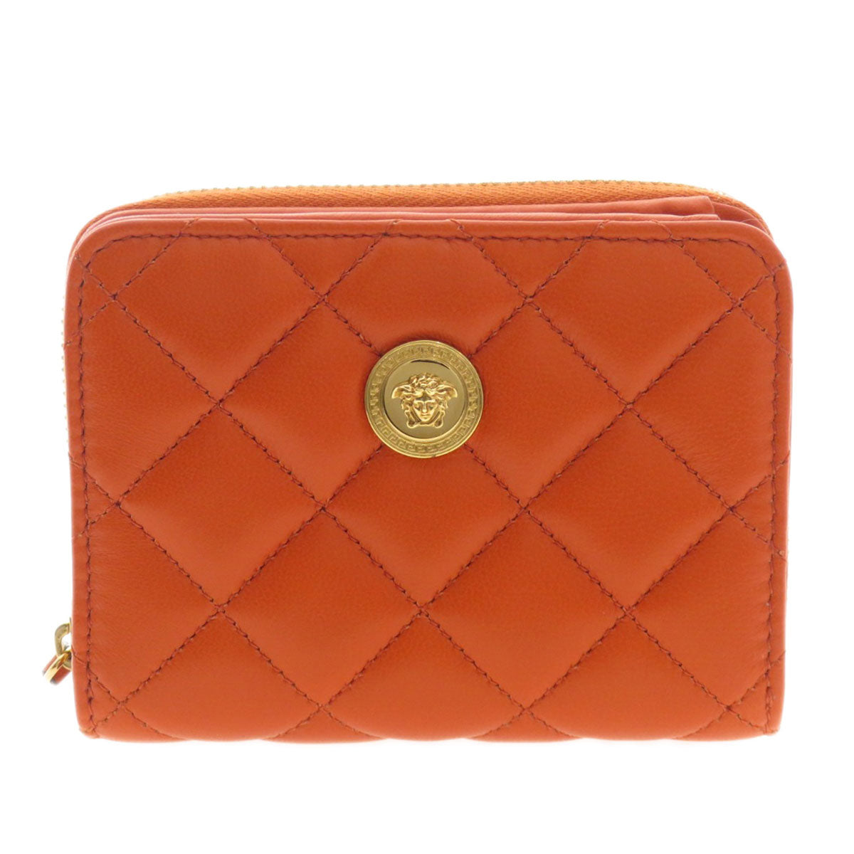 VERSACE   Bifold Wallet with Coin Pocket Logo Hardware Calf Ladies