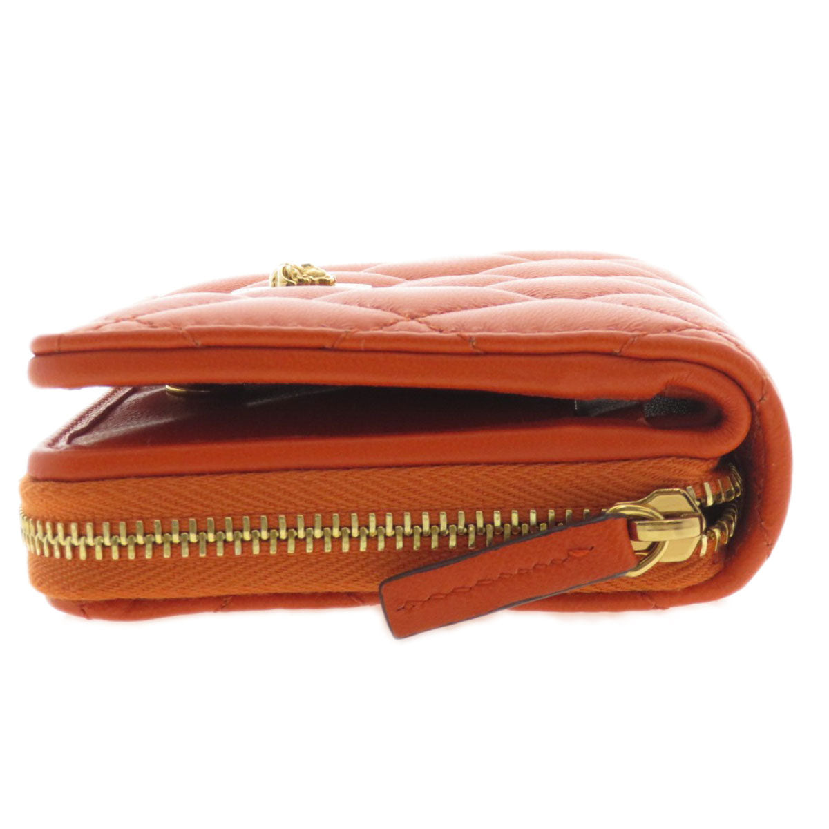 VERSACE Logo Hardware Bifold Wallet with Coin Pocket Calf Ladies [Used]