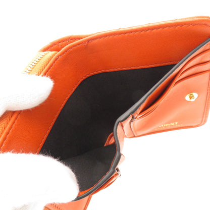 VERSACE Logo Hardware Bifold Wallet with Coin Pocket Calf Ladies [Used]