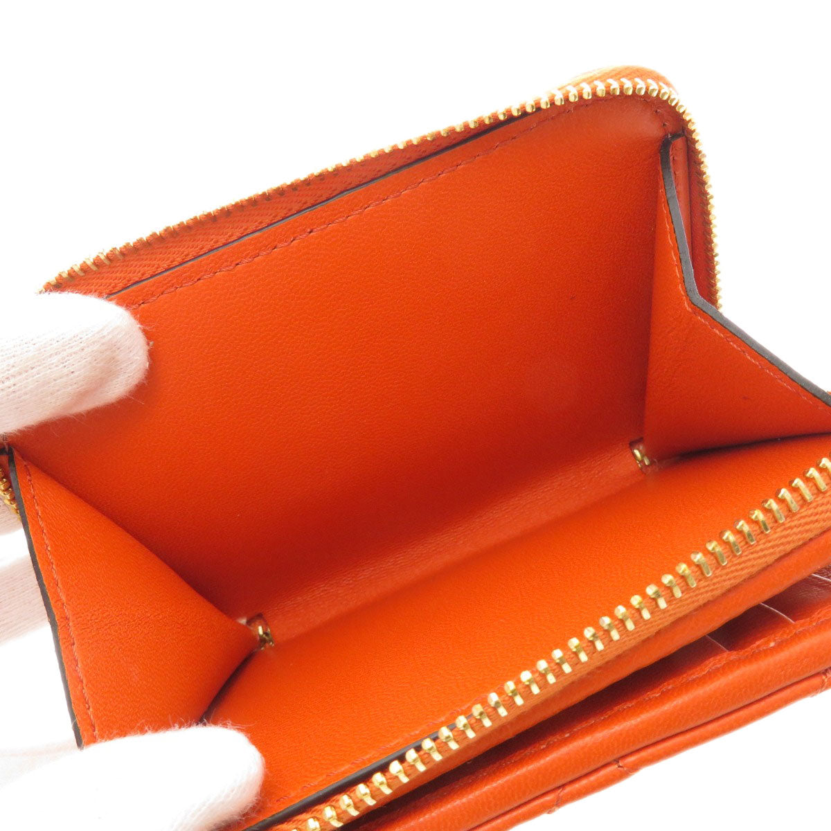 VERSACE Logo Hardware Bifold Wallet with Coin Pocket Calf Ladies [Used]