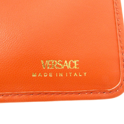 VERSACE Logo Hardware Bifold Wallet with Coin Pocket Calf Ladies [Used]