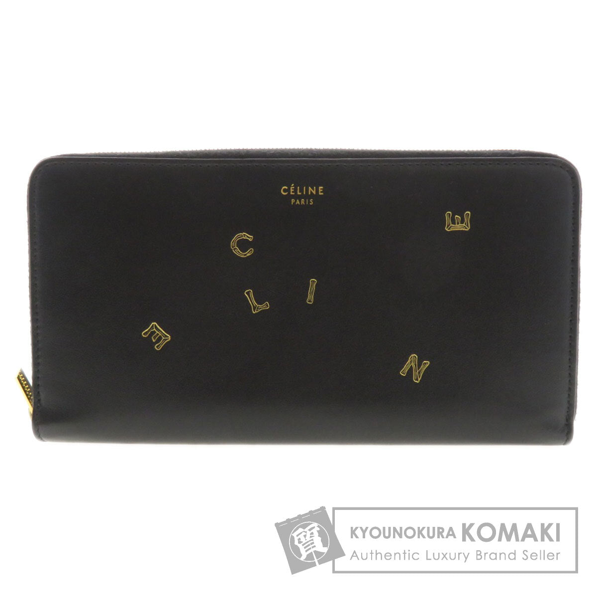 CELINE   Long wallet (with coin pocket) Logo motif Calf Ladies