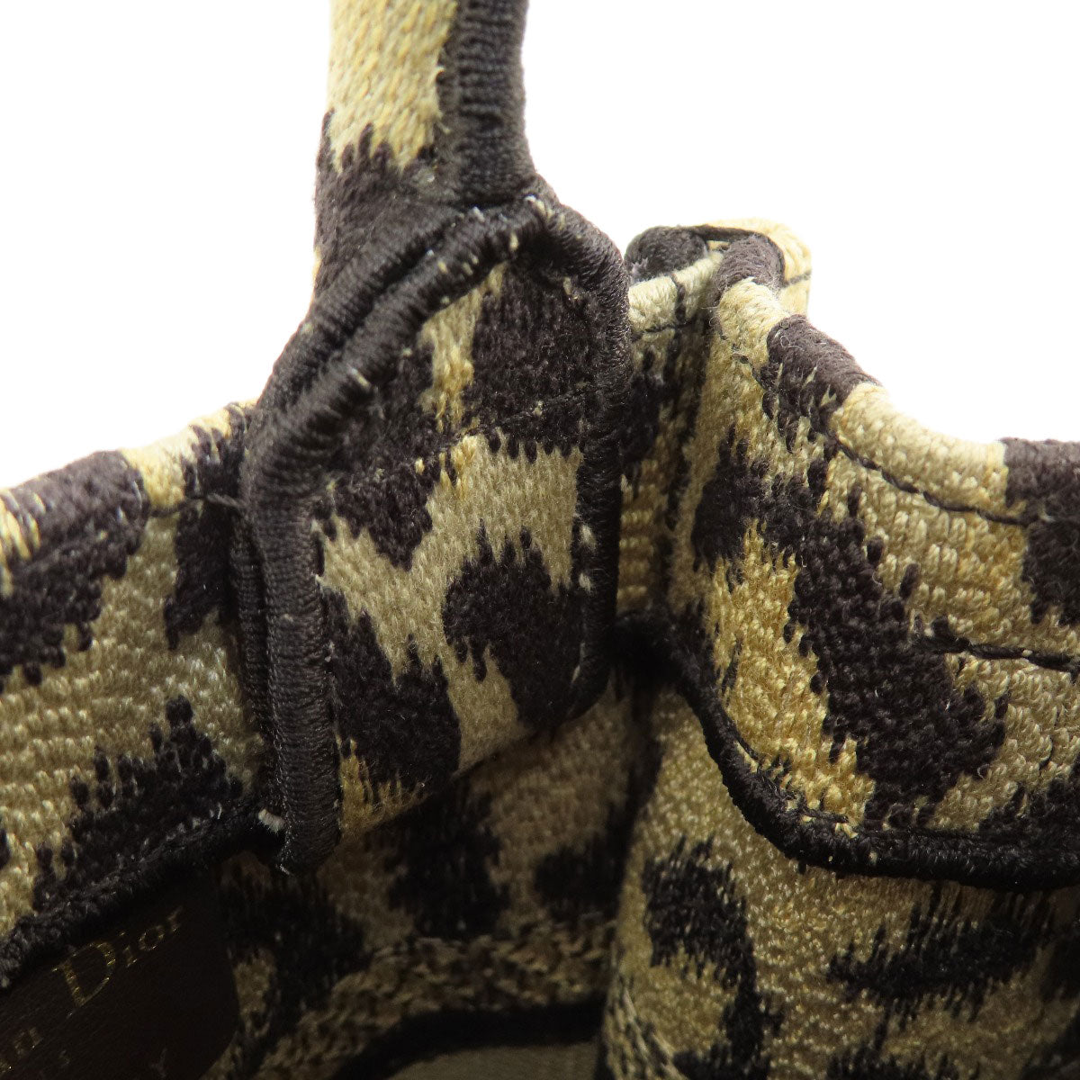 CHRISTIAN DIOR Book tote mini leopard pattern 2WAY Handbag Canvas Ladies [Used]